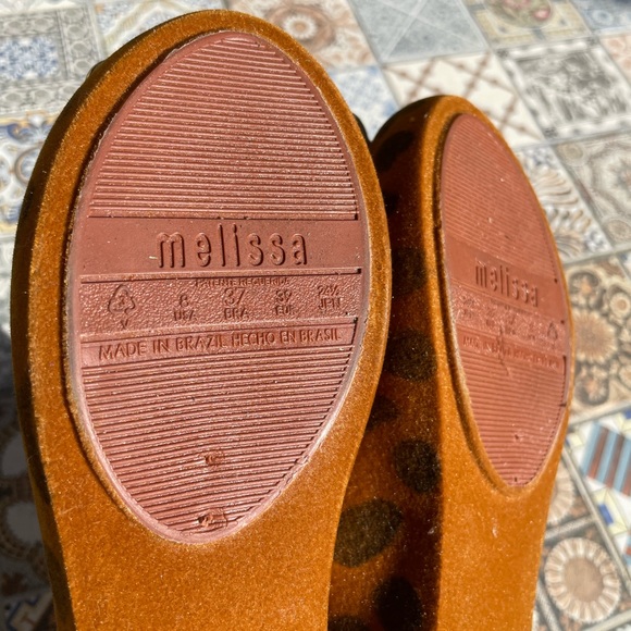 Melissa Vivienne Westwood Anglomania velvet leopard print buckle slip on flats - Picture 5 of 13